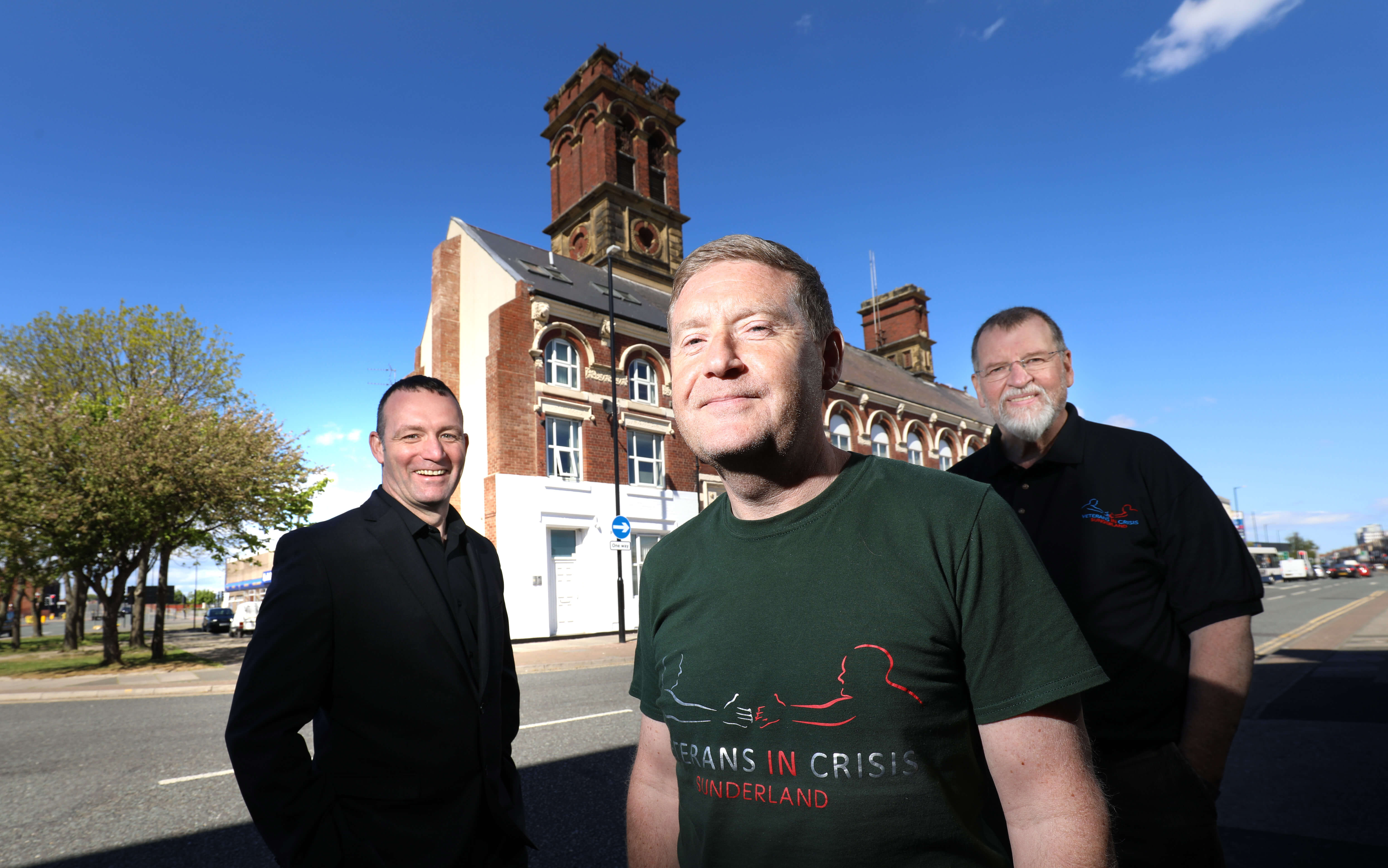 Steve O'Connell of Advantex with Ger Fowler and John Sargent of Veterans in Crisis